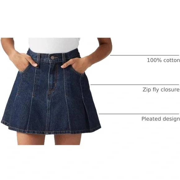 Brand New Levi’s Pleated Mini Skirt - Picture 1 of 4